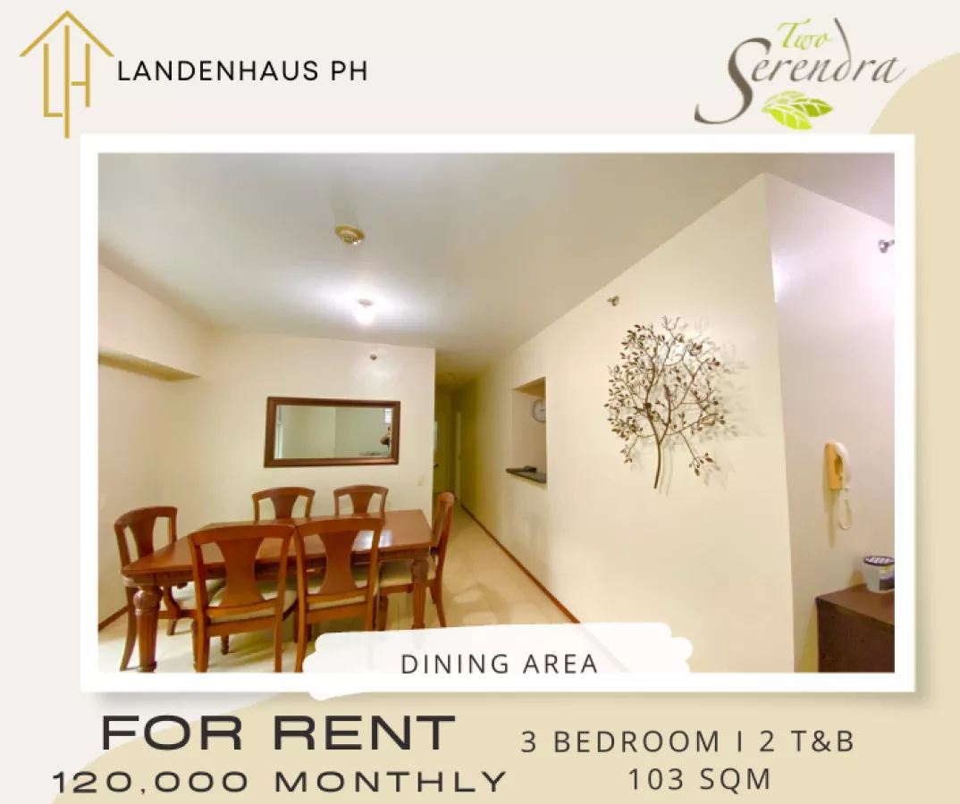 "RENT:  Two Serendra, Newly Renovated ,103 sqm 3BR Unit w/ Parking, BGC, Taguig"03