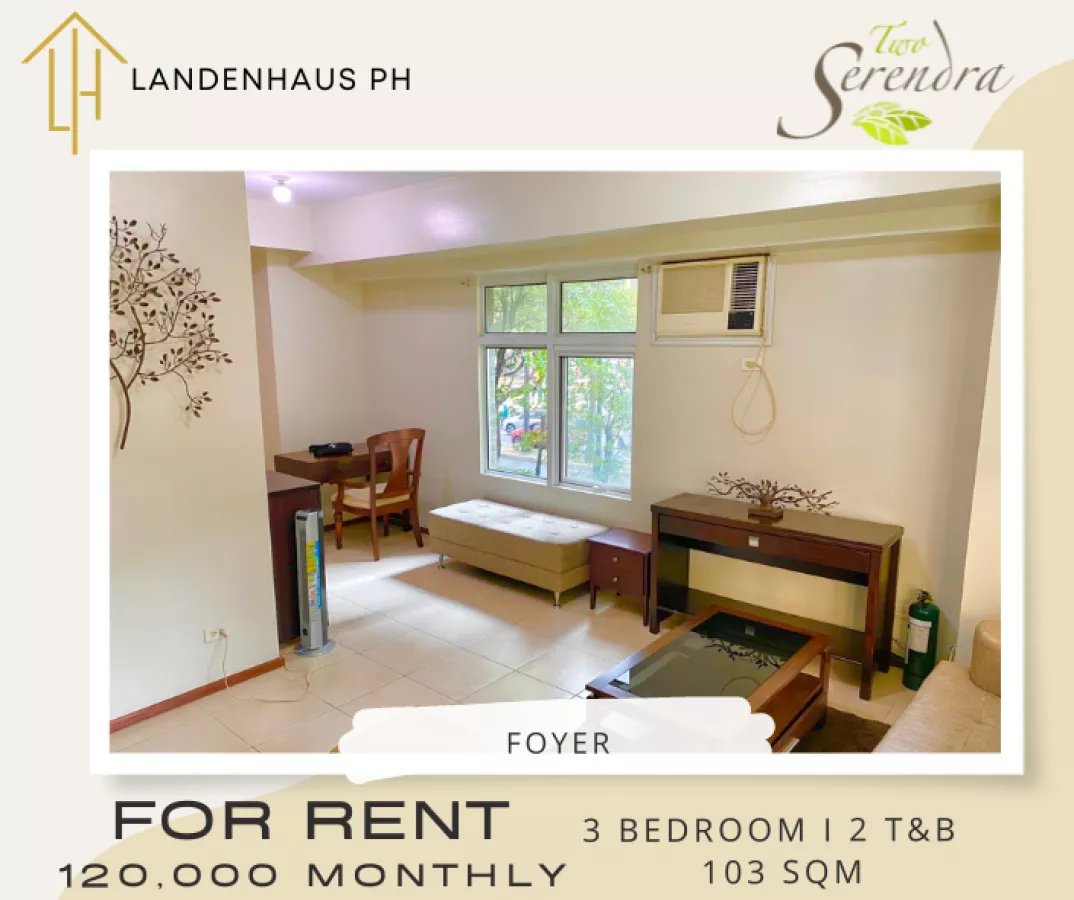 "RENT:  Two Serendra, Newly Renovated ,103 sqm 3BR Unit w/ Parking, BGC, Taguig"05