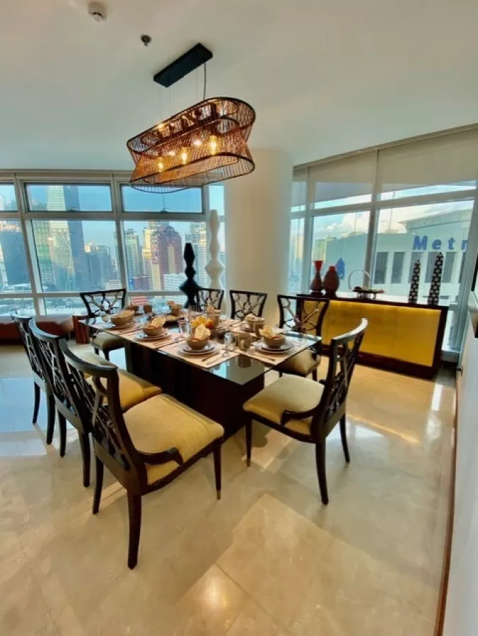 "Rush 3BR Two Roxas Triangle: 304m2, FF, Interiored, 3 Parking, P415,000/mo."05