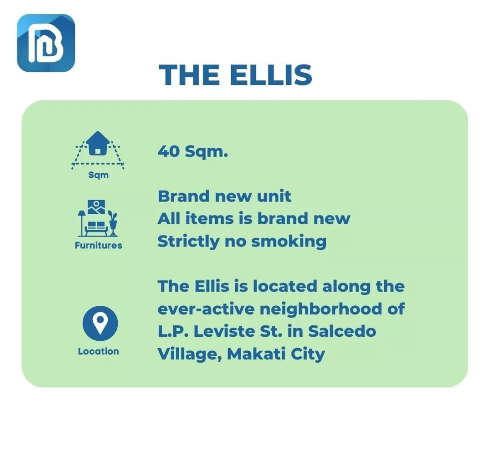 "For Rent Fully Furnished Studio Unit at The Ellis, Makati City"02
