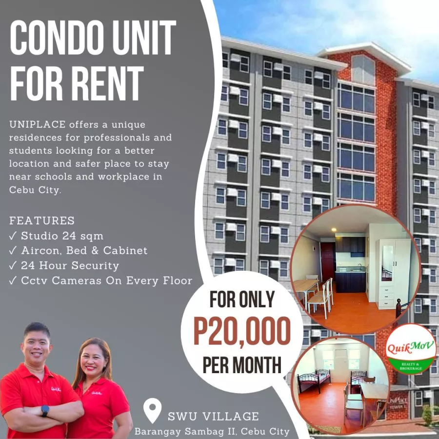 "Studio Unit at University Place near SWU University, Cebu City"01