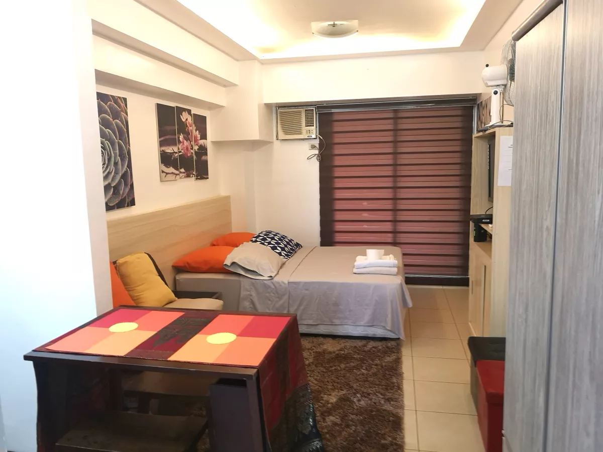 "Fully-Furnished, 40 sqm Large Studio w/ Balcony For Lease at Mandaluyong City"03