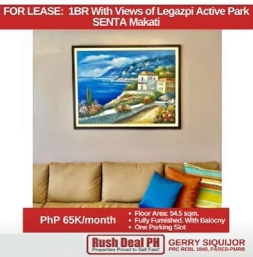 "SENTA by Alveo, 1 BR with Views of Legazpi Park."03