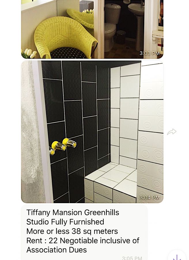 Fully Furnished Studio For Lease Tiffany Mansion Greenhills Beautiful Unit09