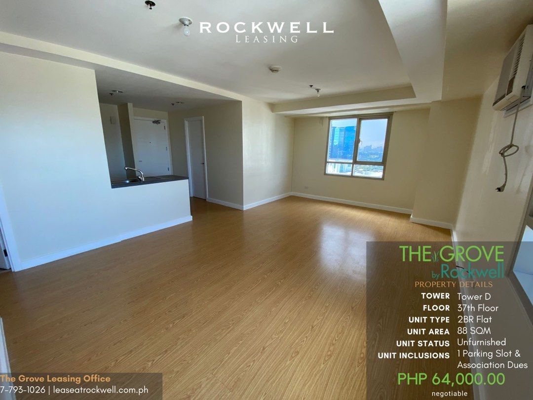 For Rent Two Bedroom Unfurnished in The Grove by Rockwell02