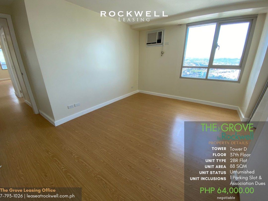 For Rent Two Bedroom Unfurnished in The Grove by Rockwell05