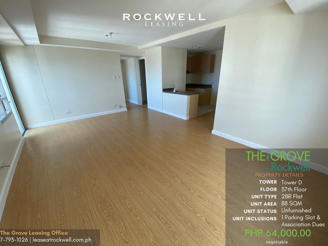 For Rent Two Bedroom Unfurnished in The Grove by Rockwell06