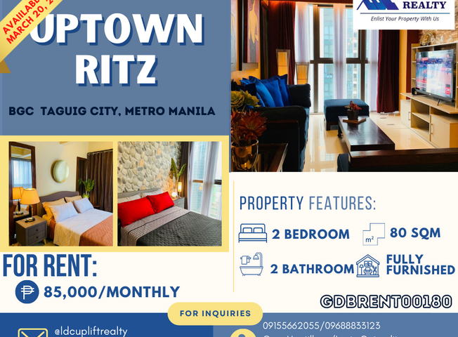 "Live in Luxury: 2-Bedroom Uptown Ritz for Rent with Designer Interiors - Available March 20,2023! ✨🏢"01