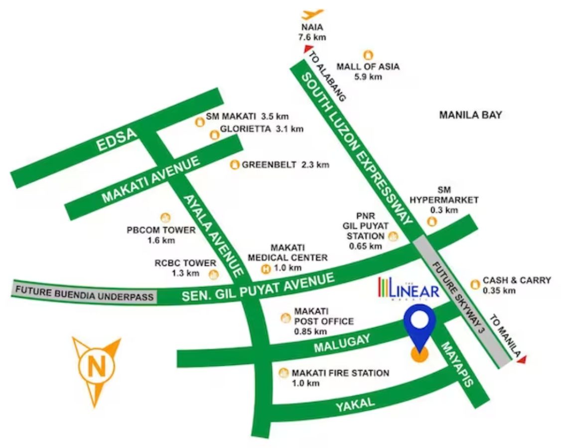 Fully Furnished Studio Condominium unit for Rent in The Linear Makati Tower 204
