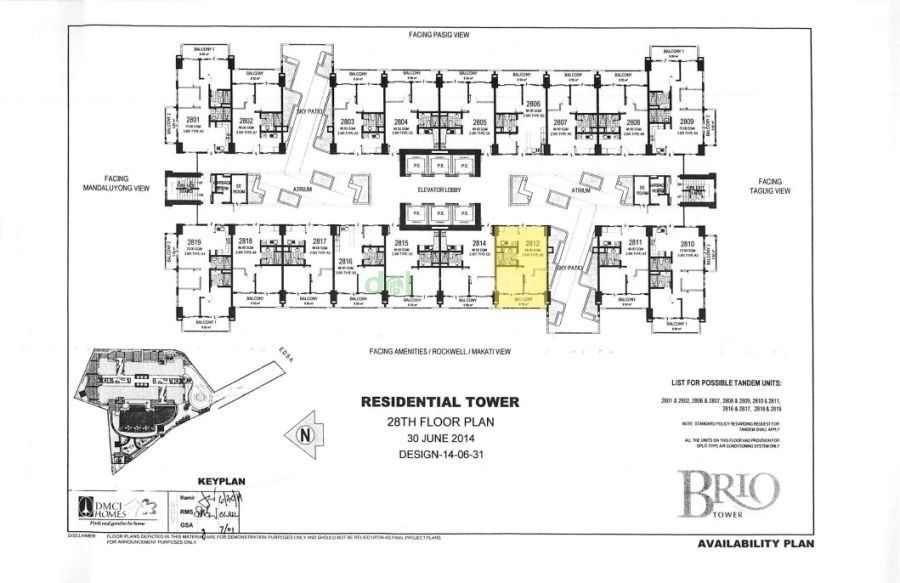 For Rent 2 Bedroom Bare with Parking Brio Tower Makati.03