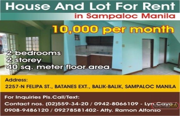 House And Lot For Rent In Sampaloc Manila01