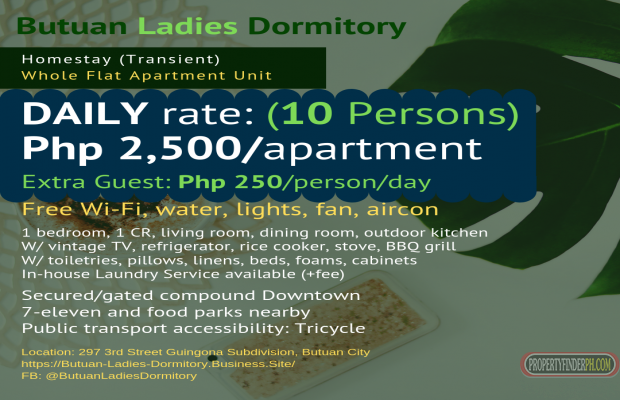 DAILY Rent of Whole Unit for Large Groups @ Butuan Ladies Dormitory /04