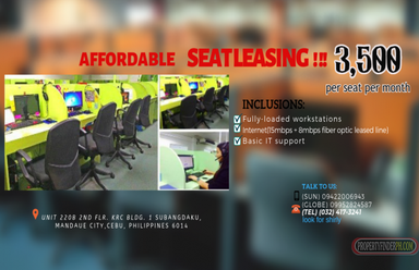 "Call Center Seat Lease 3,500 per month"02