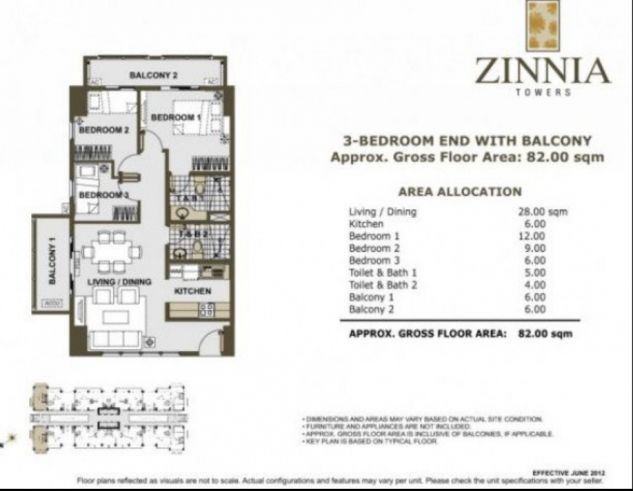 3 bedrooms for rent in Zinnia Towers03
