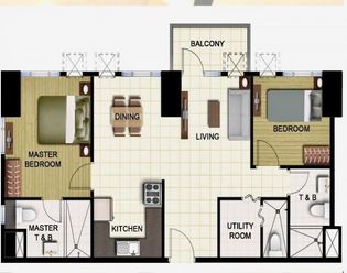 Fully furnished 1 bedroom unit for rent in BGC with golf course view02