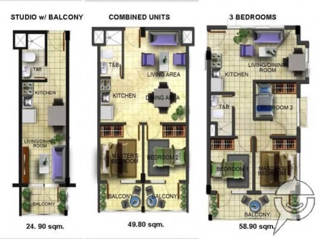 "P13,000 RENTAL STUDIO WITH BALCONY PINE CREST NEAR ST. PAUL UNIVERSITY"03